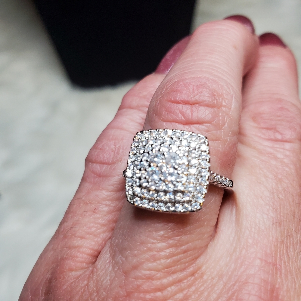 Cz pave statement ring - Picture 12 of 13